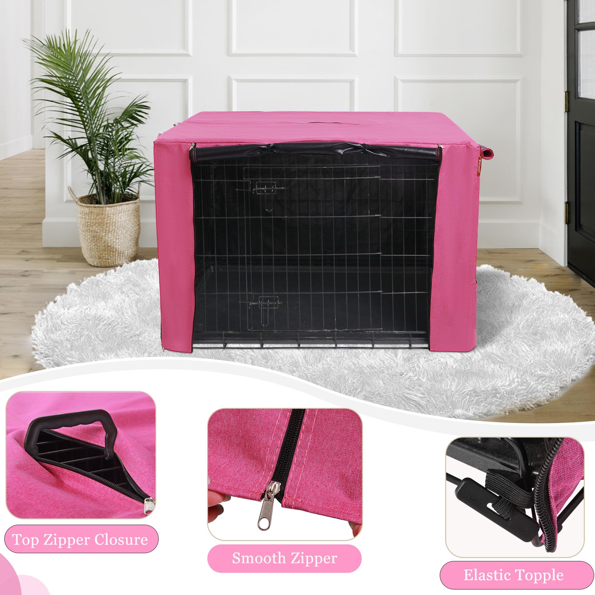 HiCaptain crate cover with dual zipper doors and roller shades for adjustable access