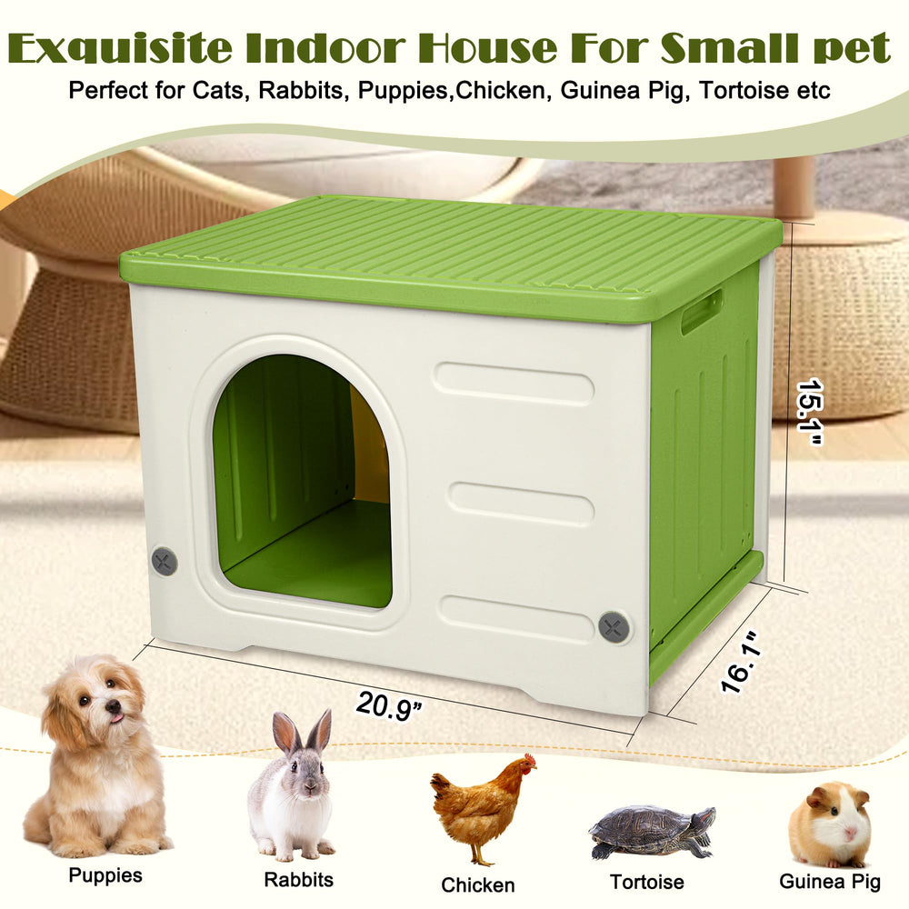 HiCaptain plastic cat house easy-clean green interior surfaces simplify maintenance