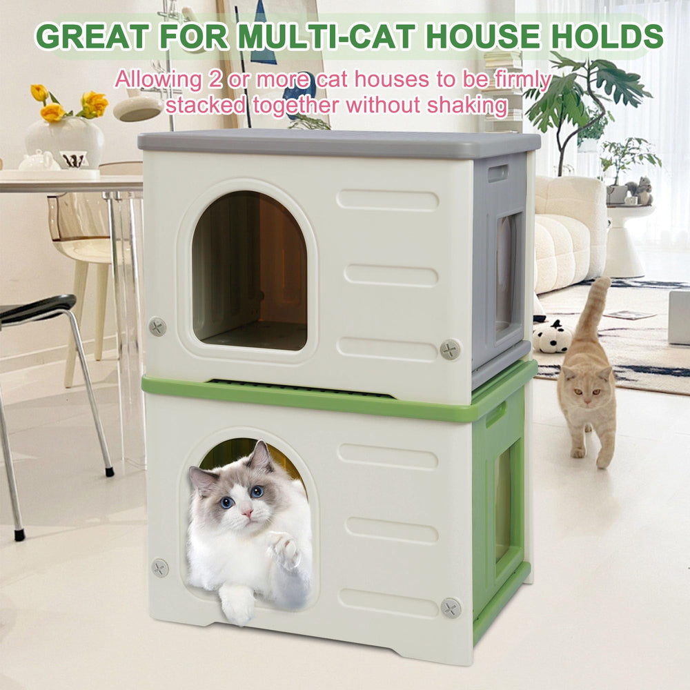 HiCaptain insulated waterproof home supports feral cats during meals.