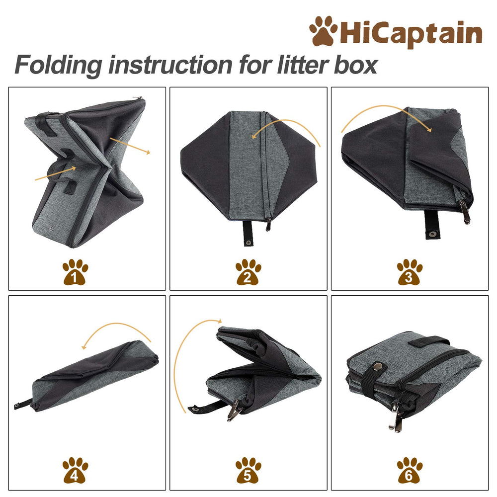 HiCaptain portable cat litter box with handle for easy transport.