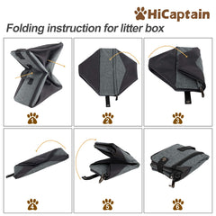 HiCaptain portable cat litter box with handle for easy transport.
