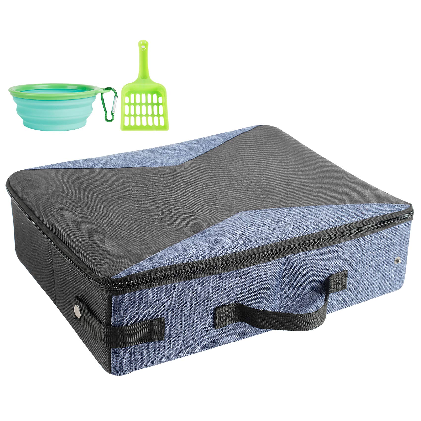 HiCaptain portable travel litter box folded for compact storage and easy packing