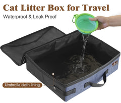 HiCaptain litter box with lid and handle for secure car travel