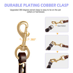 HiCaptain thin leather dog leash designed for travel with compact construction.