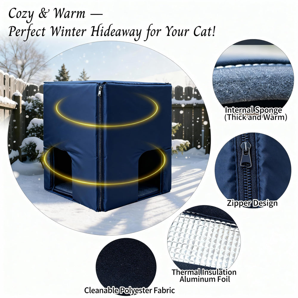 HiCaptain weatherproof cat house easy assembly demonstrates tool-free setup