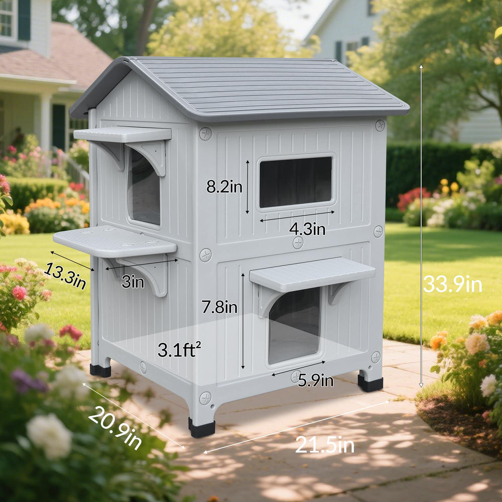 HiCaptain weatherproof cat house easy assembly demonstrates tool-free setup