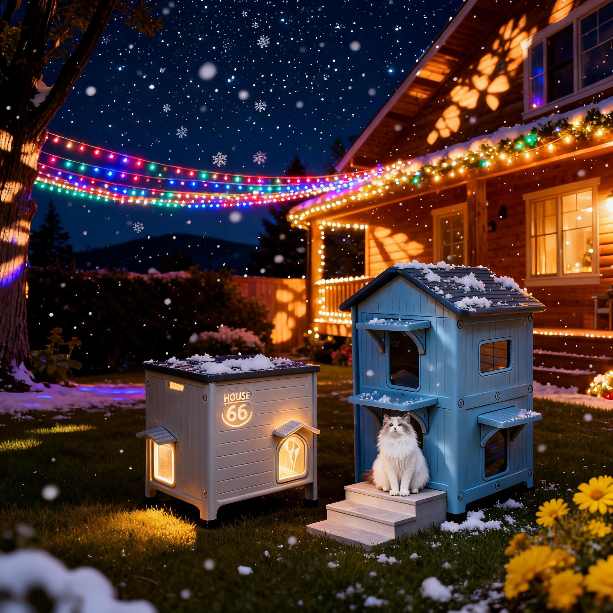 HiCaptain weatherproof cat house escape door enables quick, safe exits
