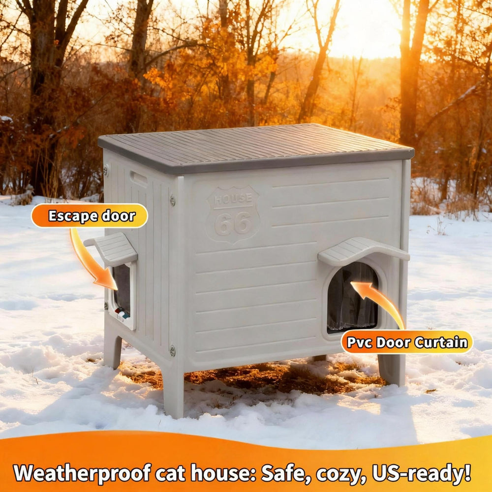 HiCaptain weatherproof cat house insulated liner cross-section highlights heat retention and cooling