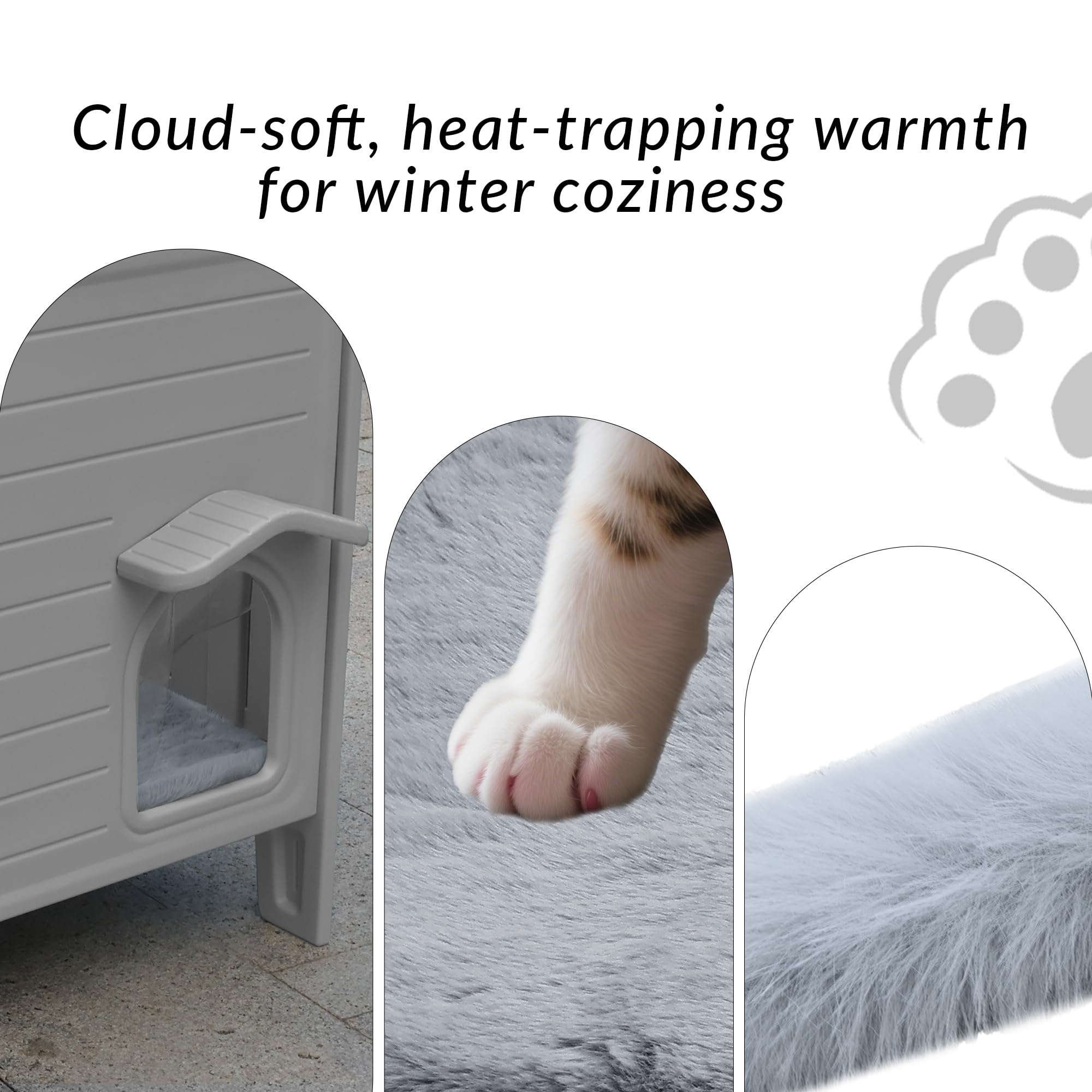 HiCaptain weatherproof cat house elevated base showcases dry ground and pests deterrence.