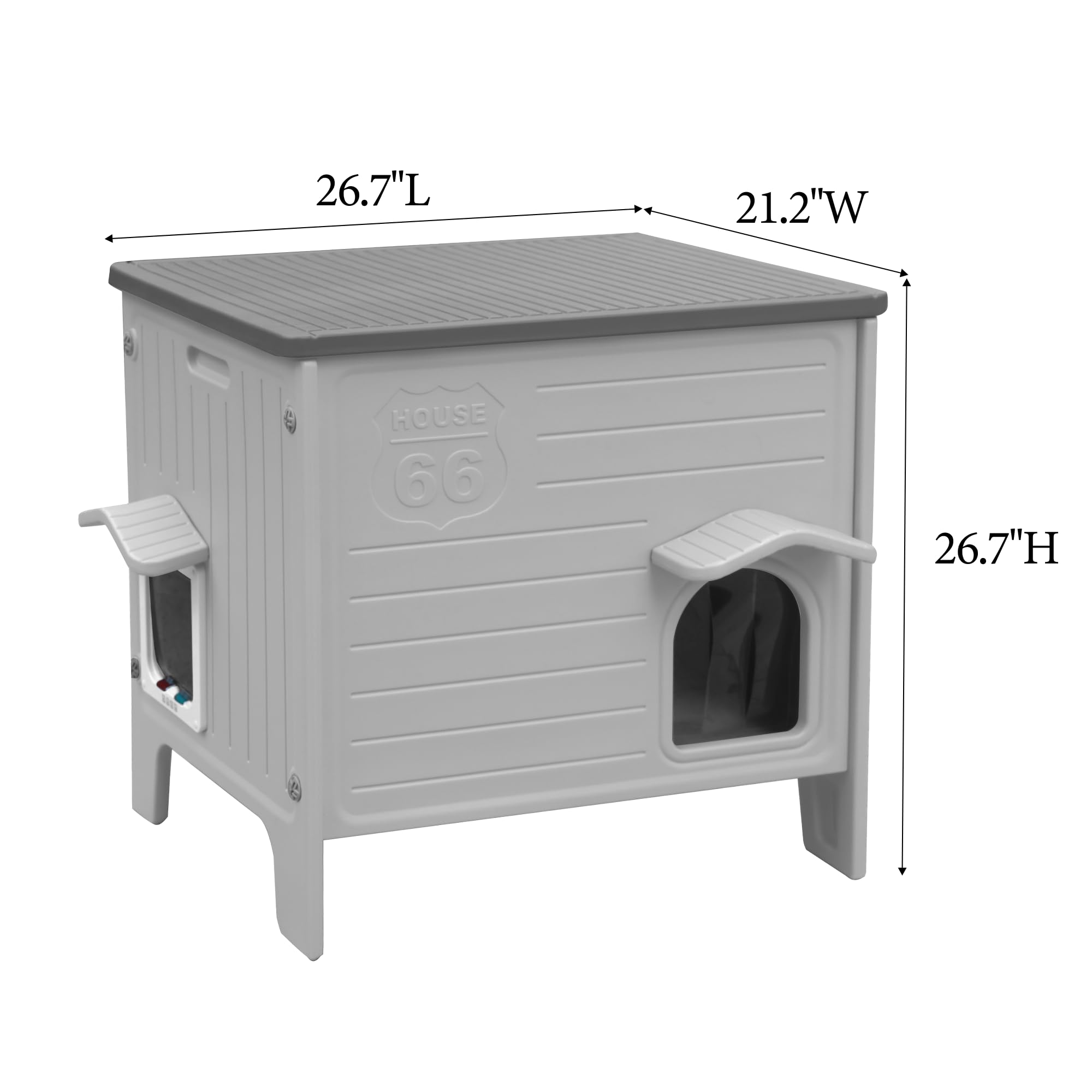 HiCaptain Weatherproof Outdoor Heated Cat House weatherproof durability resists rain and sun