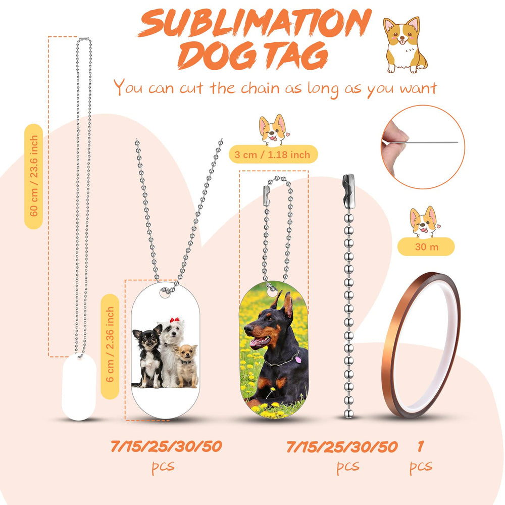 Hicarer dog-tags chains showcase 60 cm length for versatile pendant crafts.