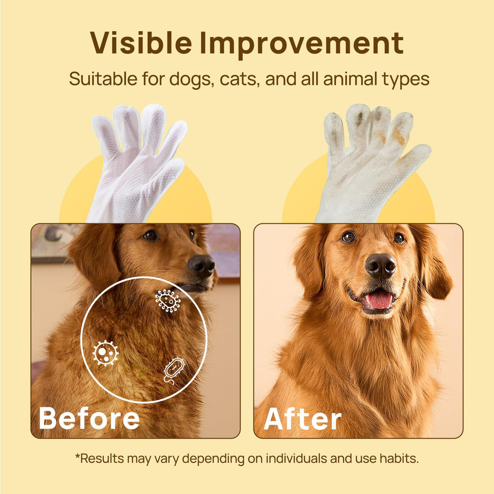 HICC PET glove wipes removing dirt and dander with plant-based formula