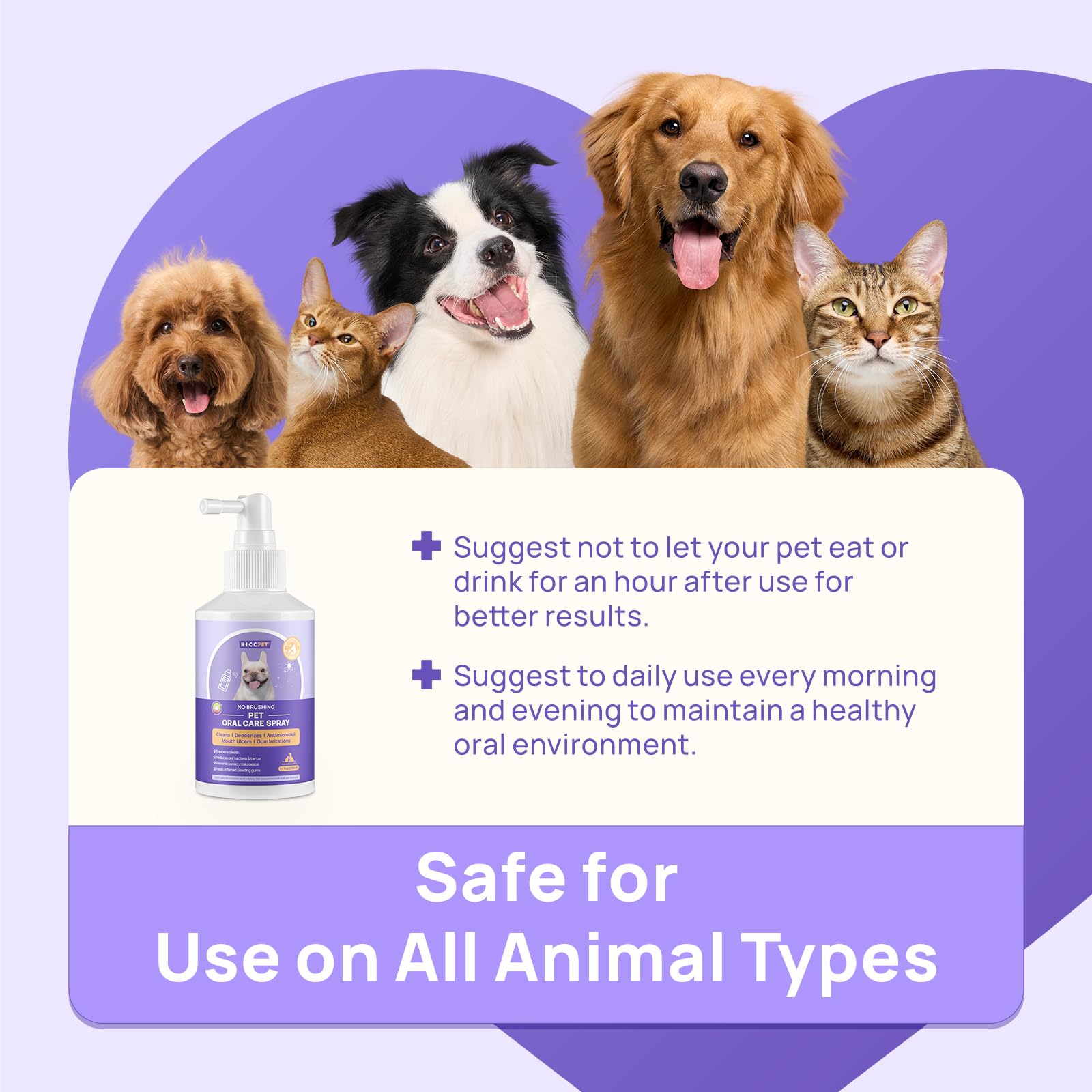 HICC PET spray bottle contents highlight HOCl formula for safe, gentle use.