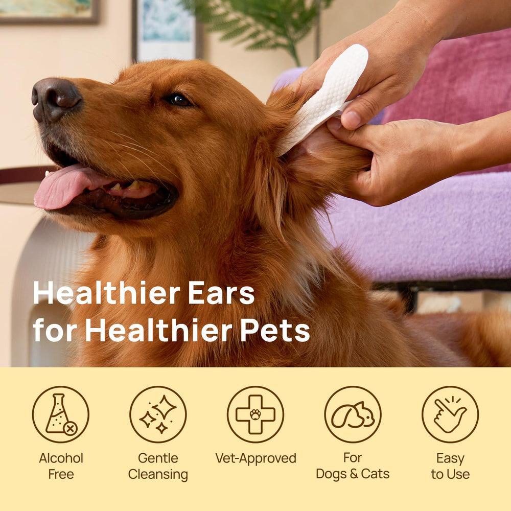 HICC PET ear cleaner finger wipes provide deep cleaning with a dual-sided grip for inner ear access.