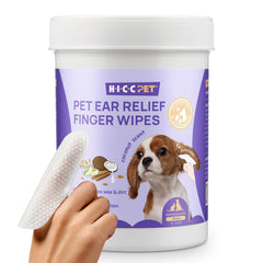 HICC PET ear cleaner finger wipes for inside-ear cleaning and gentle pet care.
