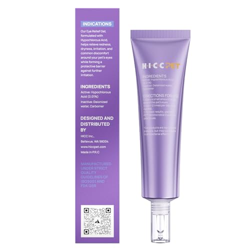 HICC PET Eye Gel 2 oz packaging for home pet care routine