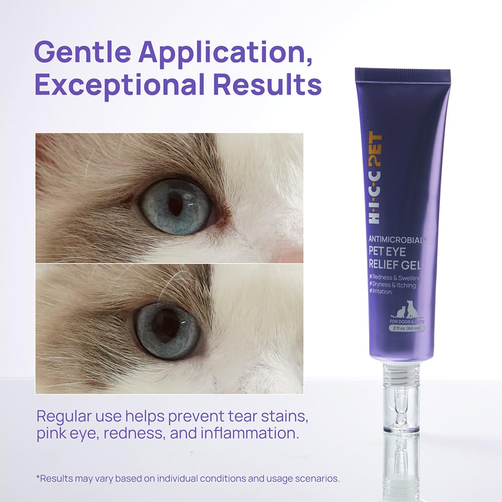 HICC PET Eye Gel used on dry eyes for gentle daily eye care
