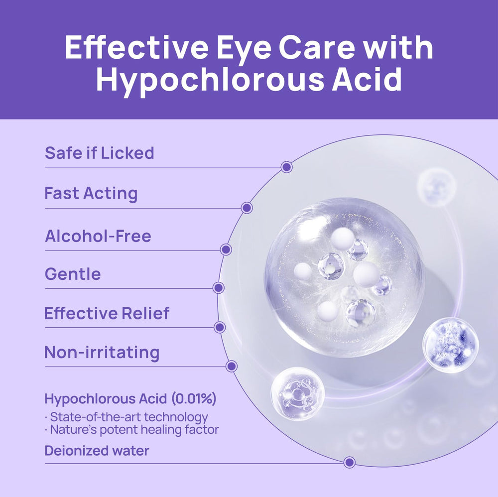 HICC PET eye wash for daily use cleans debris and tear stains