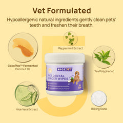 HICC Pet minty wipe for fresh breath on dogs and cats during daily brushing
