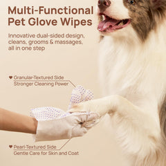 HICC PET Glove Wipes Pro Series 5x moisture pack overview for waterless cleansing