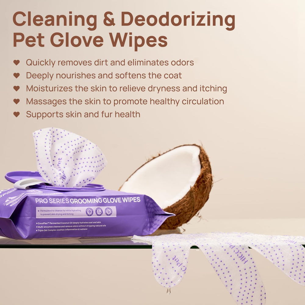 HICC PET Glove Wipes Pro Series pearl-texture face area for gentle sensitive-skin care