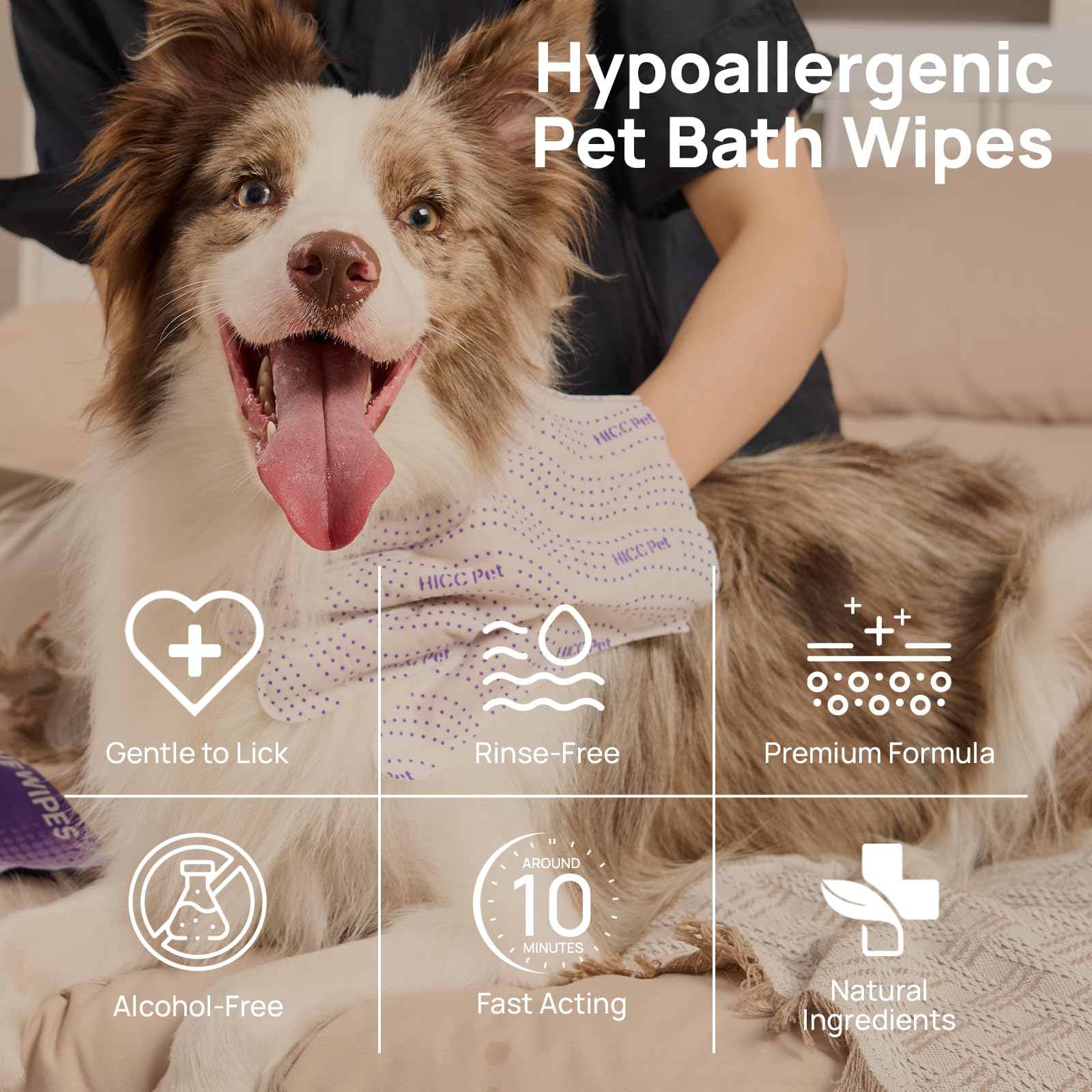 HICC PET Glove Wipes Pro Series travel-ready pack for quick refreshes on the go