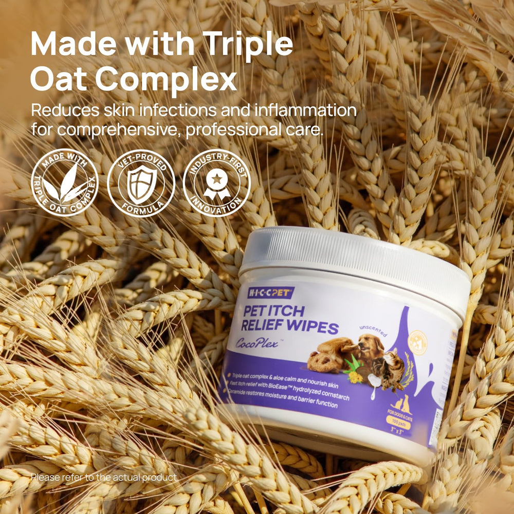 HICC PET Itch Relief Wipes paw pads and between toes care.