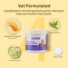 HICC PET teeth wipes cat application highlights reaching gums for fresher breath