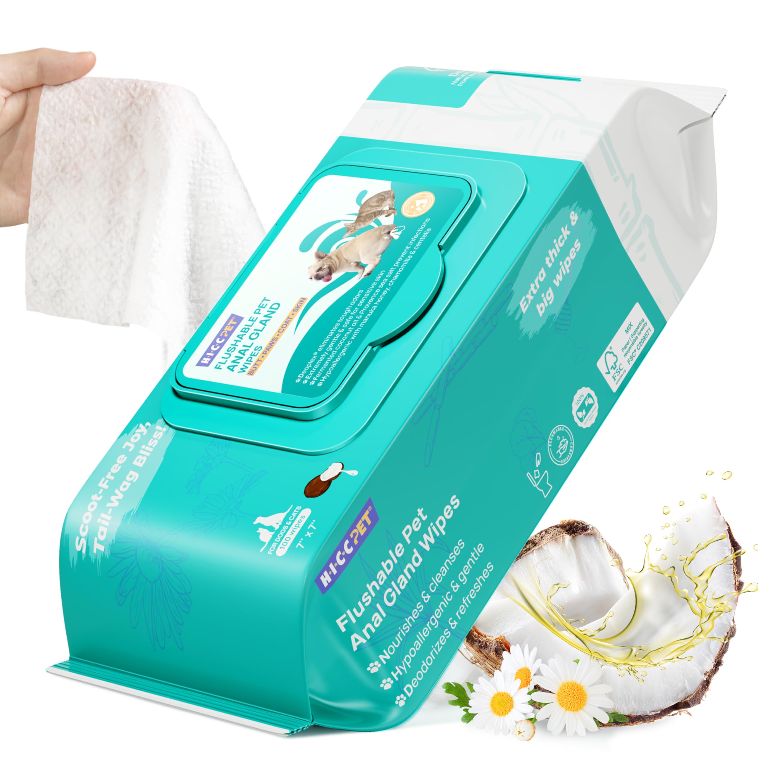 HICC PET: toallitas para limpieza suave del pelaje de perros y gatos