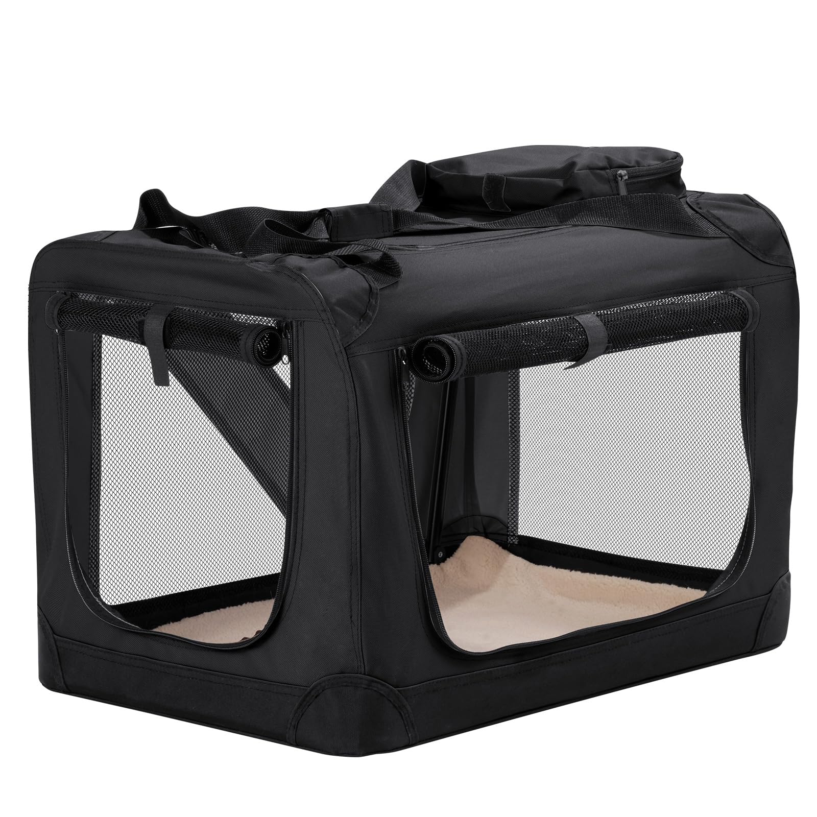HICC PULE collapsible kennel front view for safe car trips and home confinement