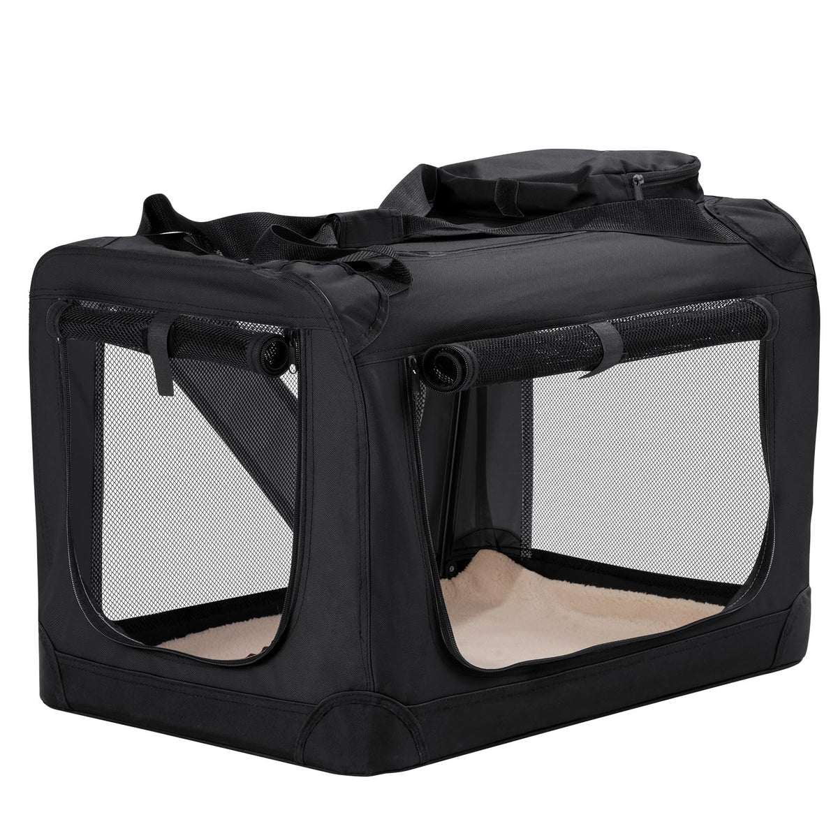 HICC PULE collapsible kennel front view for safe car trips and home confinement