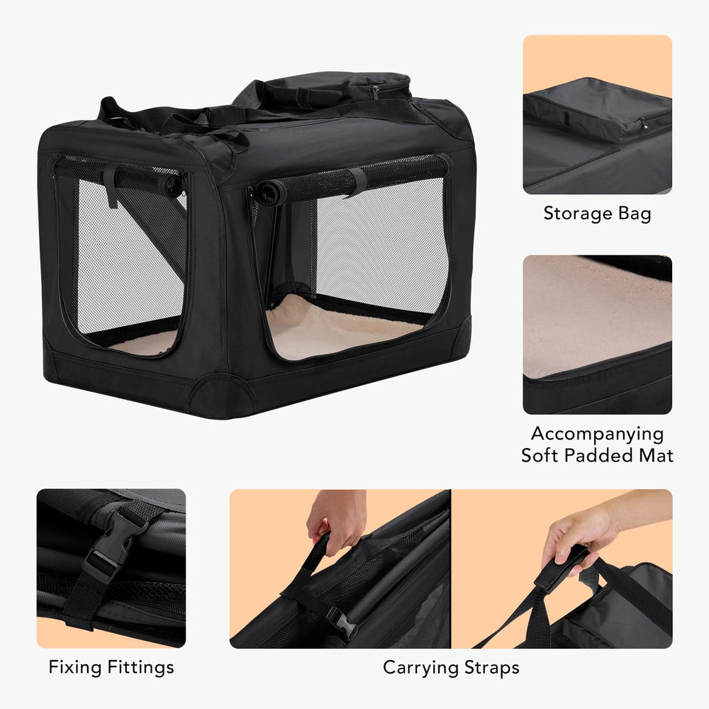 Folded compact storage with buckles on HICC PULE kennel for easy transport