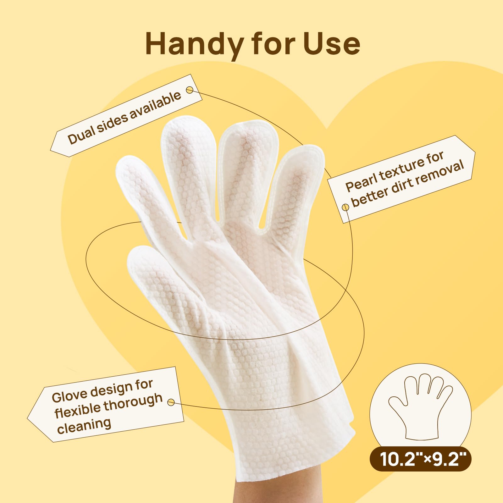 HICC PET glove wipes 20pcs rose scent for convenient grooming