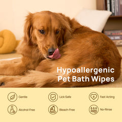 HICC PET glove wipes cat-coat hydration for shine and softness