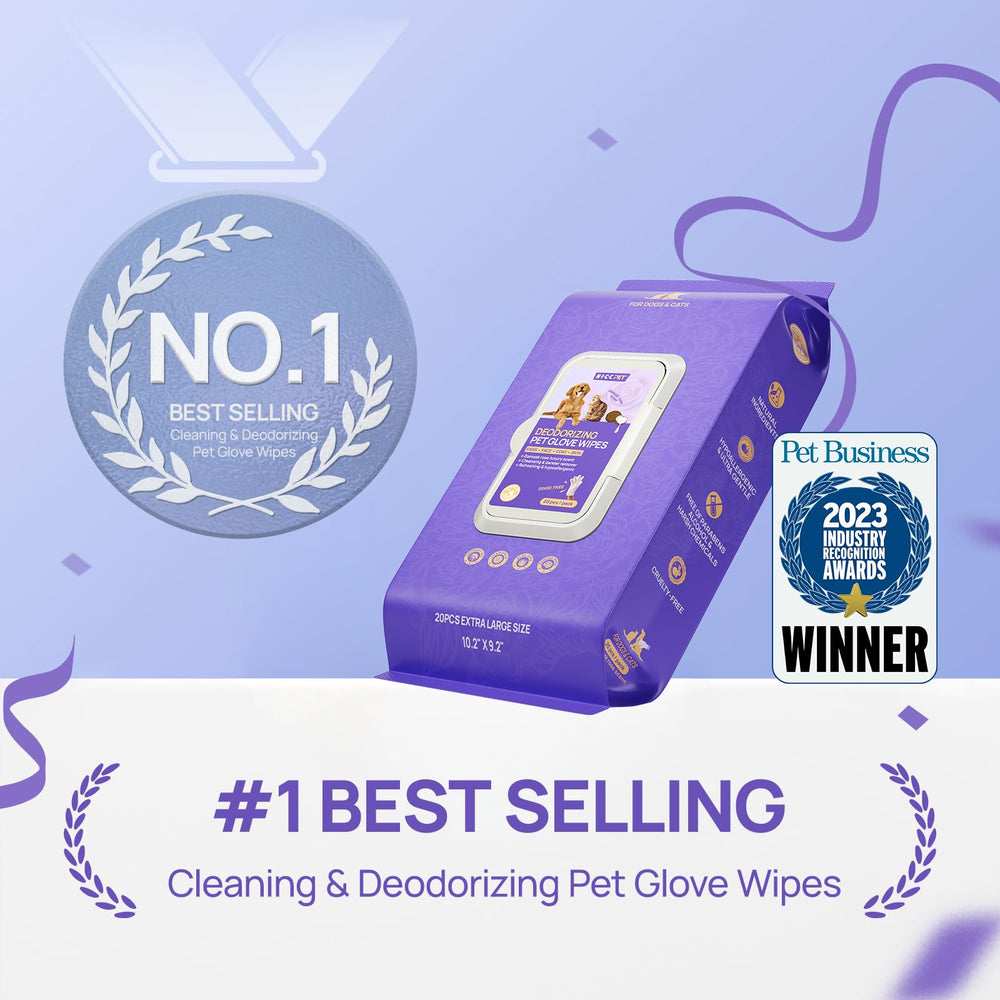 HICC PET glove wipes travel-cleanups for on-the-go grooming