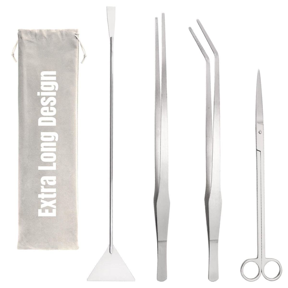 Hiceeden aquarium tools kit 15inch-length demonstrates long reach for substrate work.