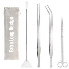 Hiceeden aquarium tools kit 15inch-length demonstrates long reach for substrate work.