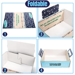 Hiceeden assembled blue litter box showcases sturdy structure for comfortable cats.