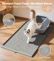 HICOOI cat litter mat 36x24 coverage supports multi-cat setups