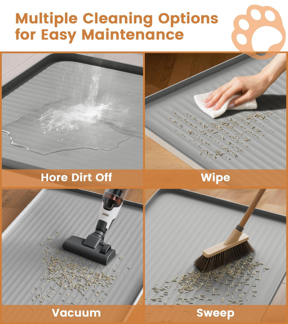HICOOI cat litter mat easy-clean surface wipes down easily