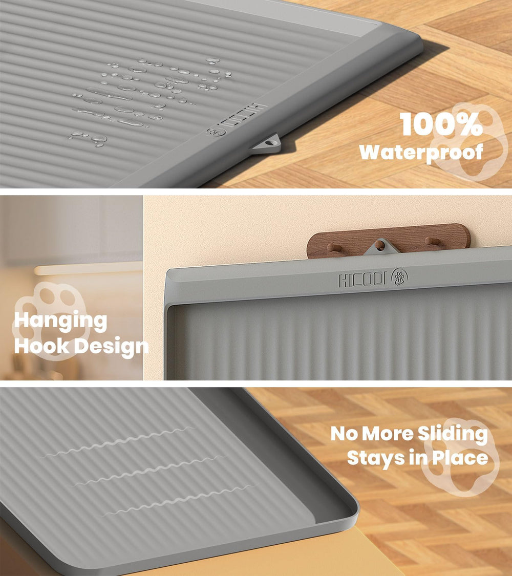 HICOOI cat litter mat non-slip base stays in place during use