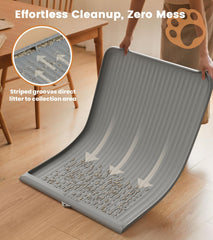 HICOOI cat litter mat raised edges contain litter on the mat