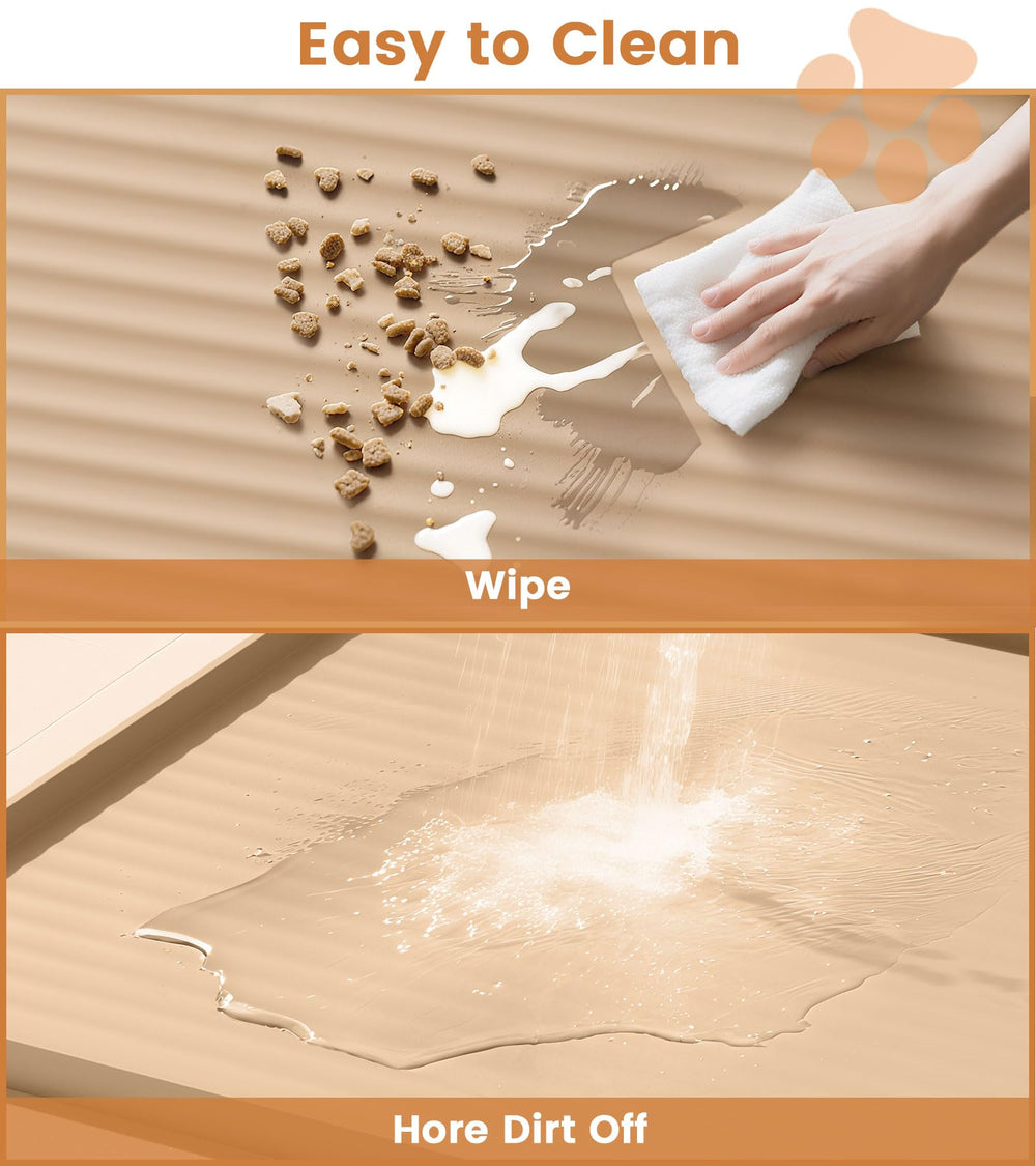HICOOI dog food mat non-slip surface keeps bowls steady during meals