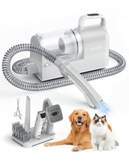 Hicozy S1+ front view showing compact, quiet grooming vacuum for pets.
