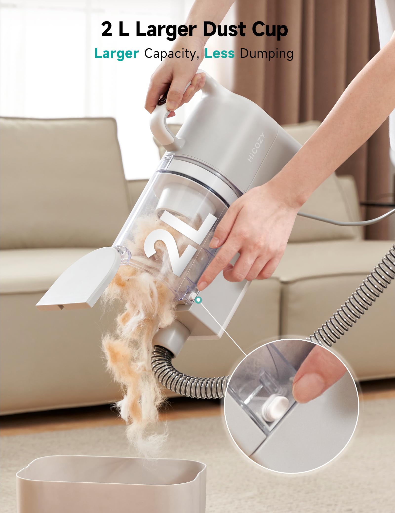 Hicozy S1+ displays low-noise operation ideal for calm grooming sessions.