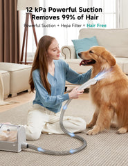 Hicozy S1+ demonstrates strong suction power to lift pet fur from surfaces.