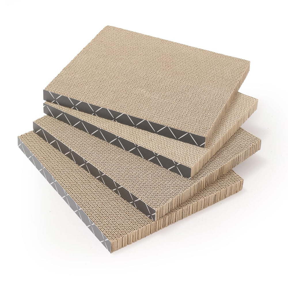 Hide & Scratch scratcher pad sits beside a nap spot for instinctive scratching sessions