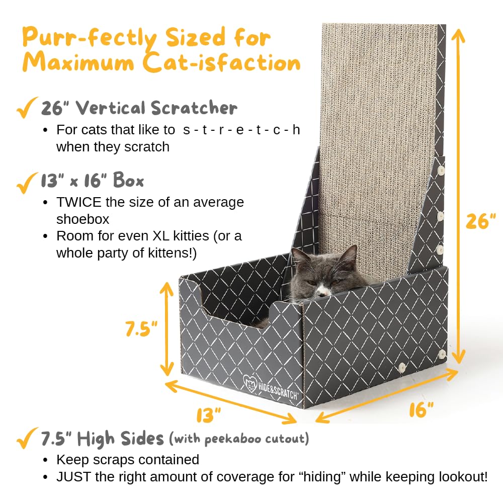 Hide & Scratch cozy hideaway nap spot promotes calm lounging during playtime