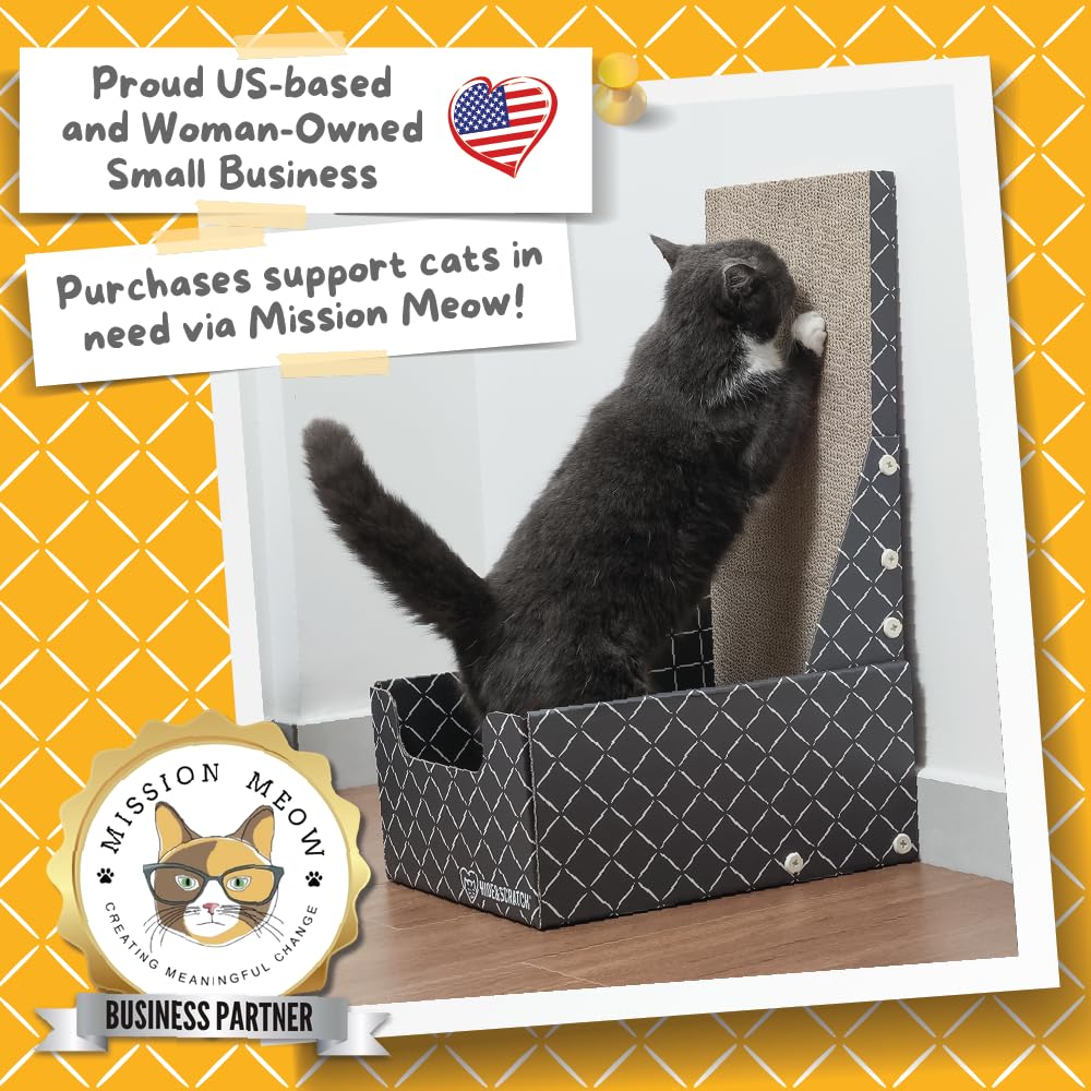 Hide & Scratch indoor-cat enrichment design supports scratching and hiding in small spaces
