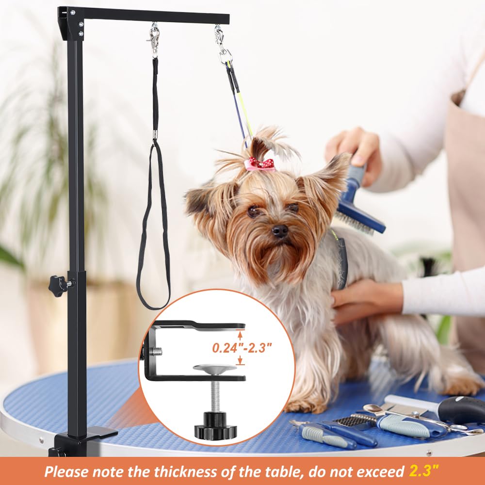 HIDOG dog grooming arm foldable design makes storage quick after grooming.